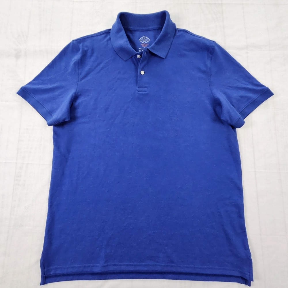 St John's Bay Blue Short Sleeve Cotton Blend Polo Shirt Men's L‎